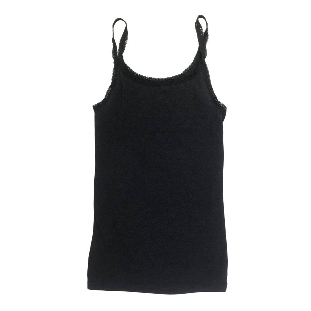 Vintage Y2K Old Navy Gray Lace Dark Coquette Grunge Casual Fitted Tank Top / XS - Picture 5 of 7